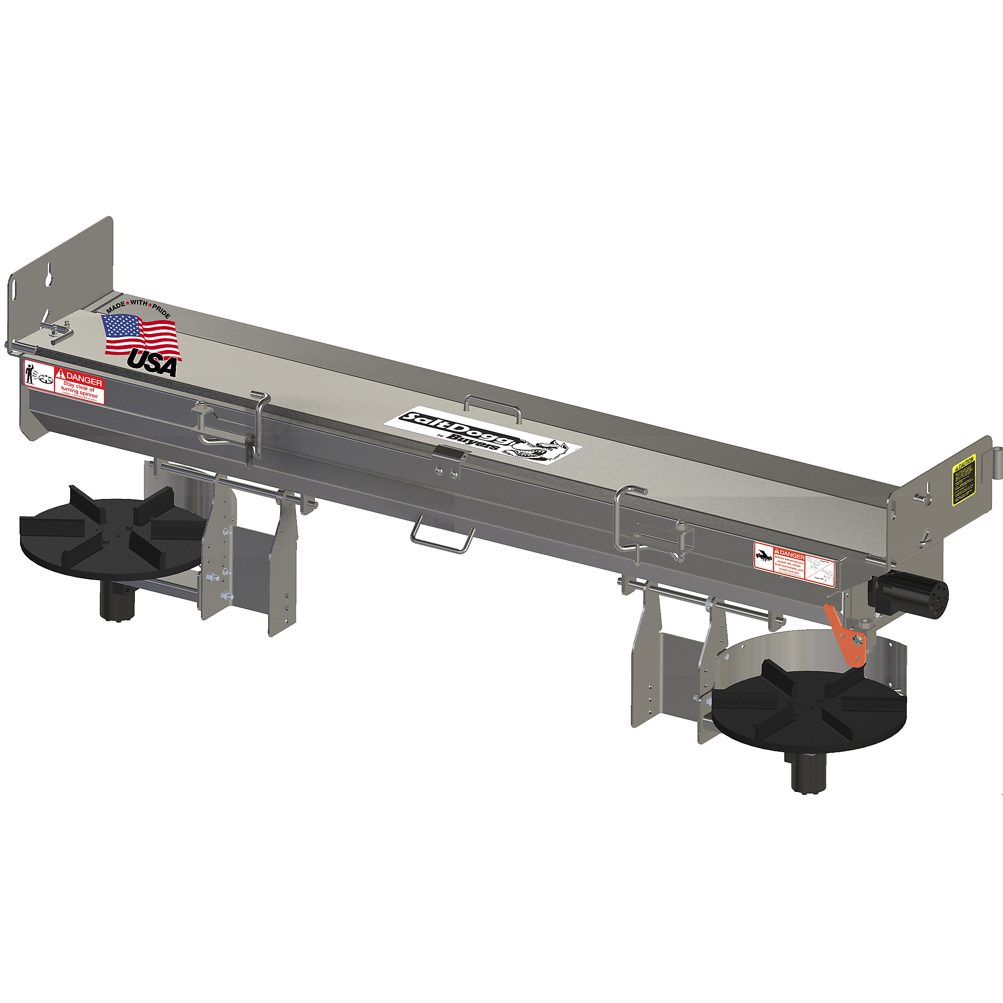 Buyers Salt Dogg, 96in. Dual Spinner SST Under Tailgate Spreader for Dump Bodies, Max. Spread Width 40 ft, Model# 92429SSA